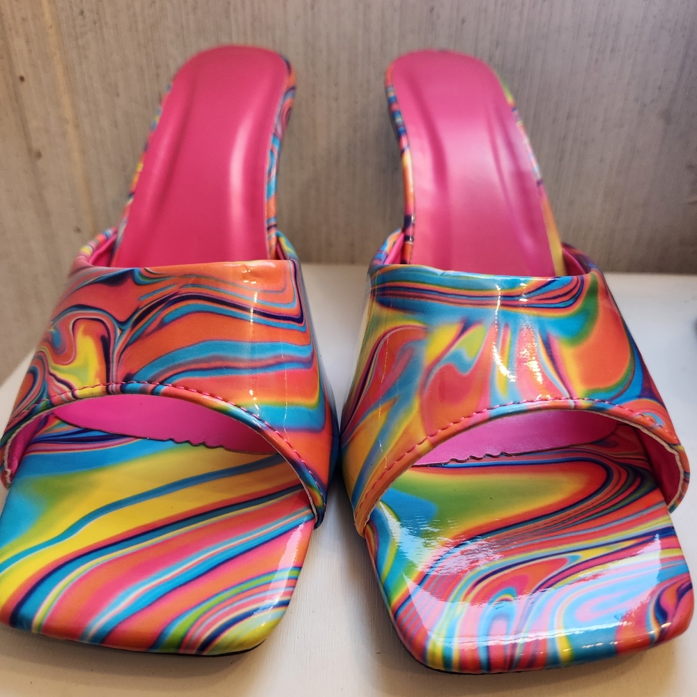 Vibrant Multicolor Colorful Clear Heels